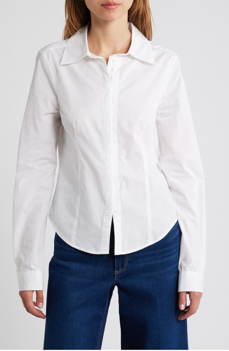 PAIGE Rosaly Cotton Shirt, Main, color, White