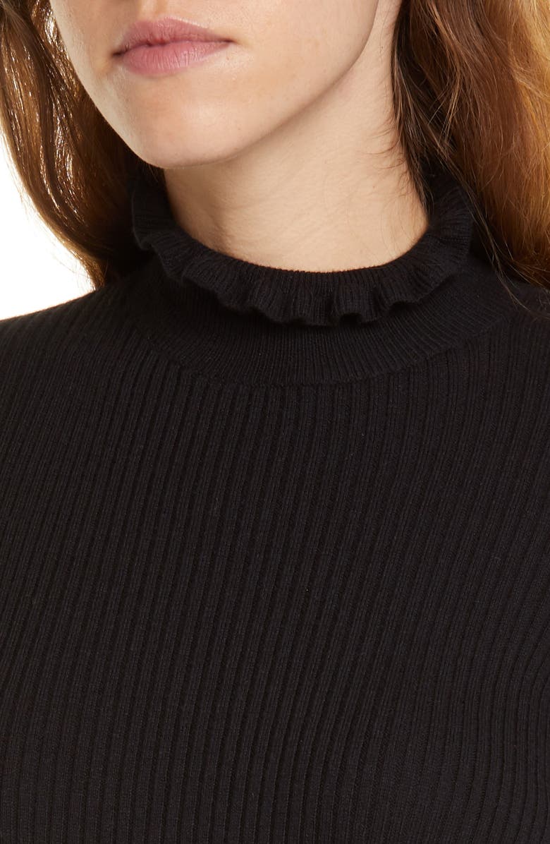 FRAME Ruffle Neck Sweater, Alternate, color,