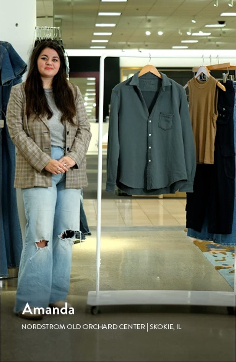 Eileen Relaxed Terry Button-Up Shirt, sales video thumbnail