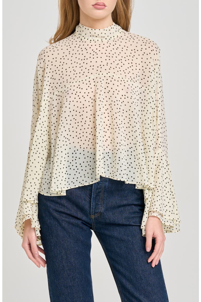 Reine Polka Dot Swing Top, Main, color, CREAM POLKA DOT