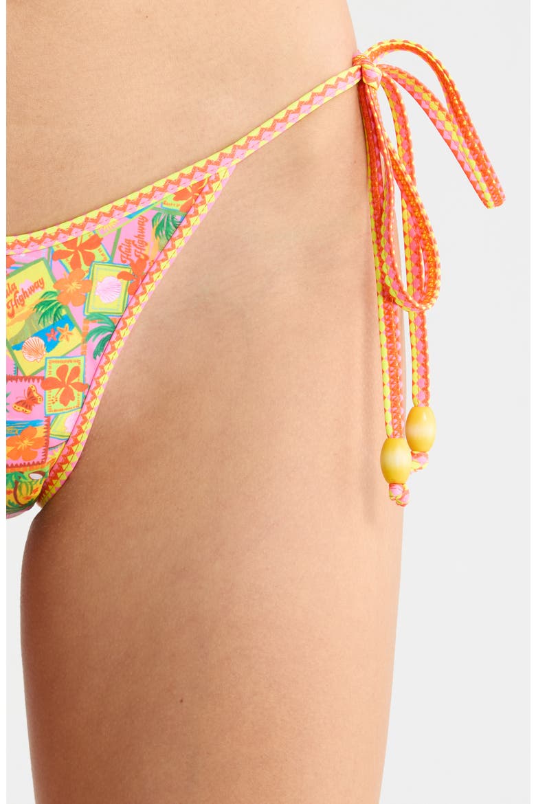 Dipped Side Tie Bikini Bottoms, Alternate, color, SUNSHINE SNAP