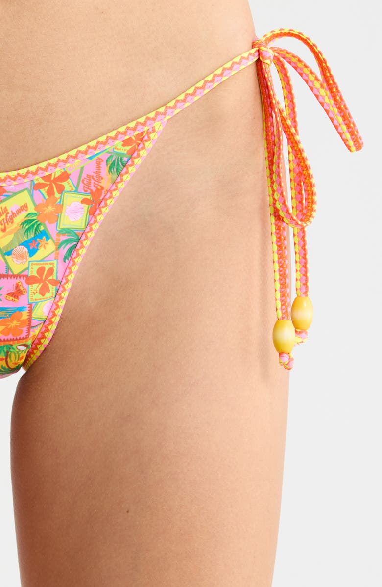 Kulani Kinis Dipped Side Tie Bikini Bottoms, Alternate, color, Sunshine Snap