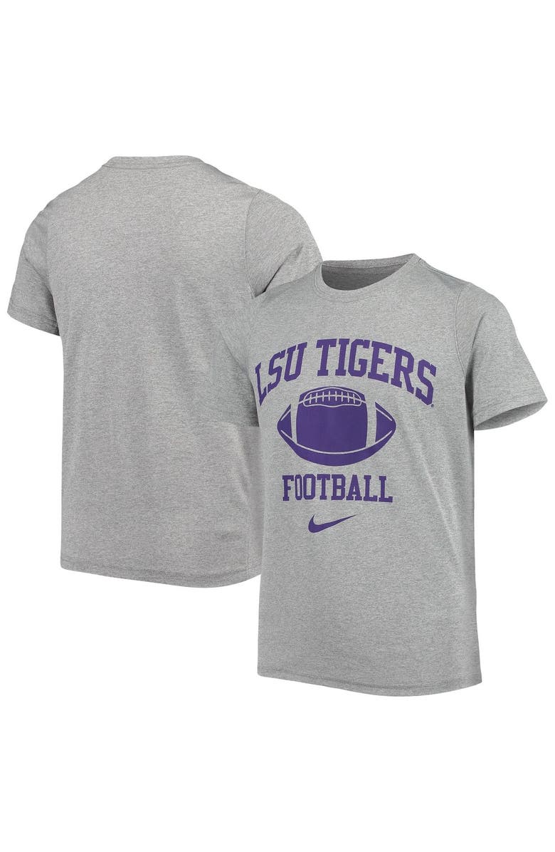 Nike Youth Nike Heathered Gray LSU Tigers Retro Lockup Legend Performance T-Shirt, Main, color,