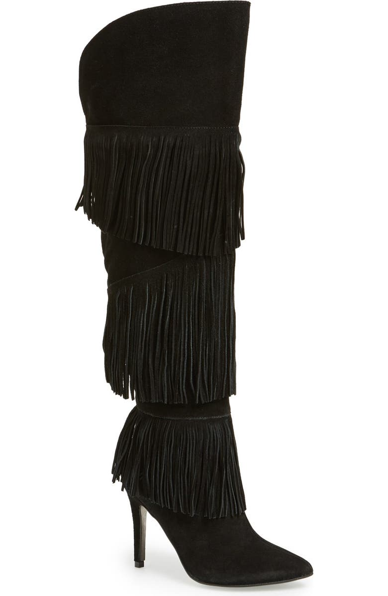 Kristin Cavallari 'Chance' Over the Knee Fringe Boot, Main, color,