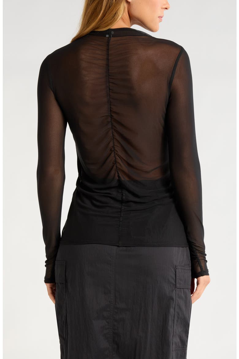 Women's Sheer Luck Long Sleeve Mesh T-Shirt, Alternate, color, BLACK ZELTEK