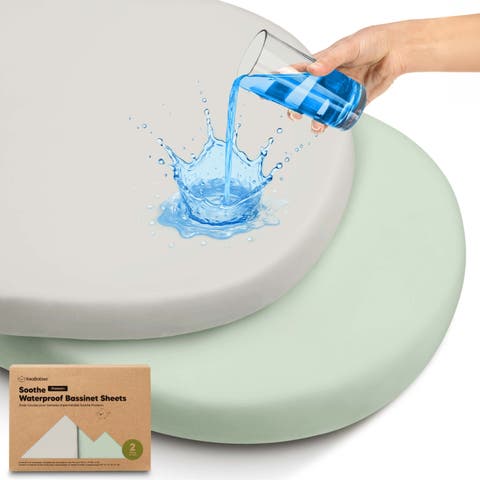 2-Pack Soothe [Protect+] Waterproof Bassinet Sheets
