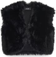 BCBG Faux Fur Sleeveless Shrug