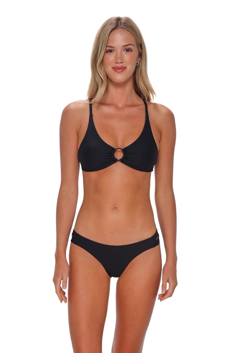 Sunsets Dora Double Tab Bikini Swim Bottoms, Main, color, Black