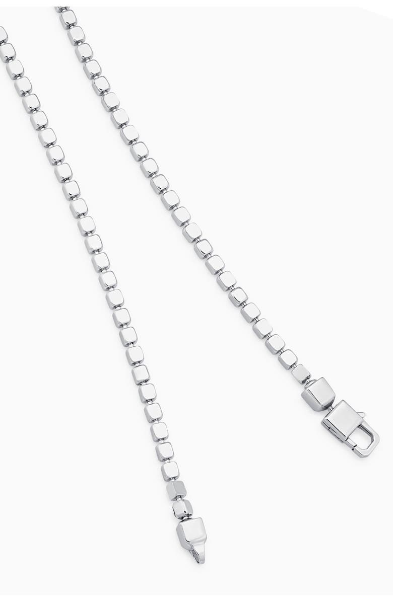 Oradina Sterling Silver Modern Cube Link Necklace, Alternate, color, Sterling Silver