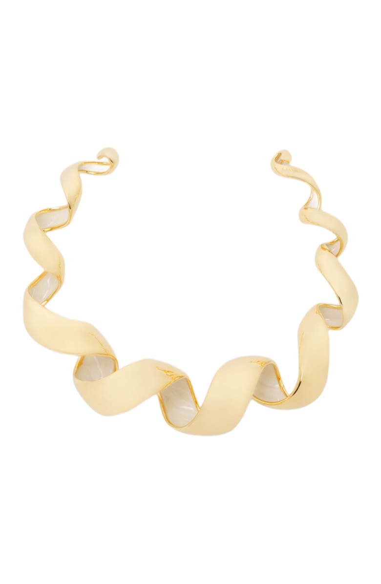 Lanvin MÉLODIE RIBBON NECKLACE, Main, color, Gold/Moon