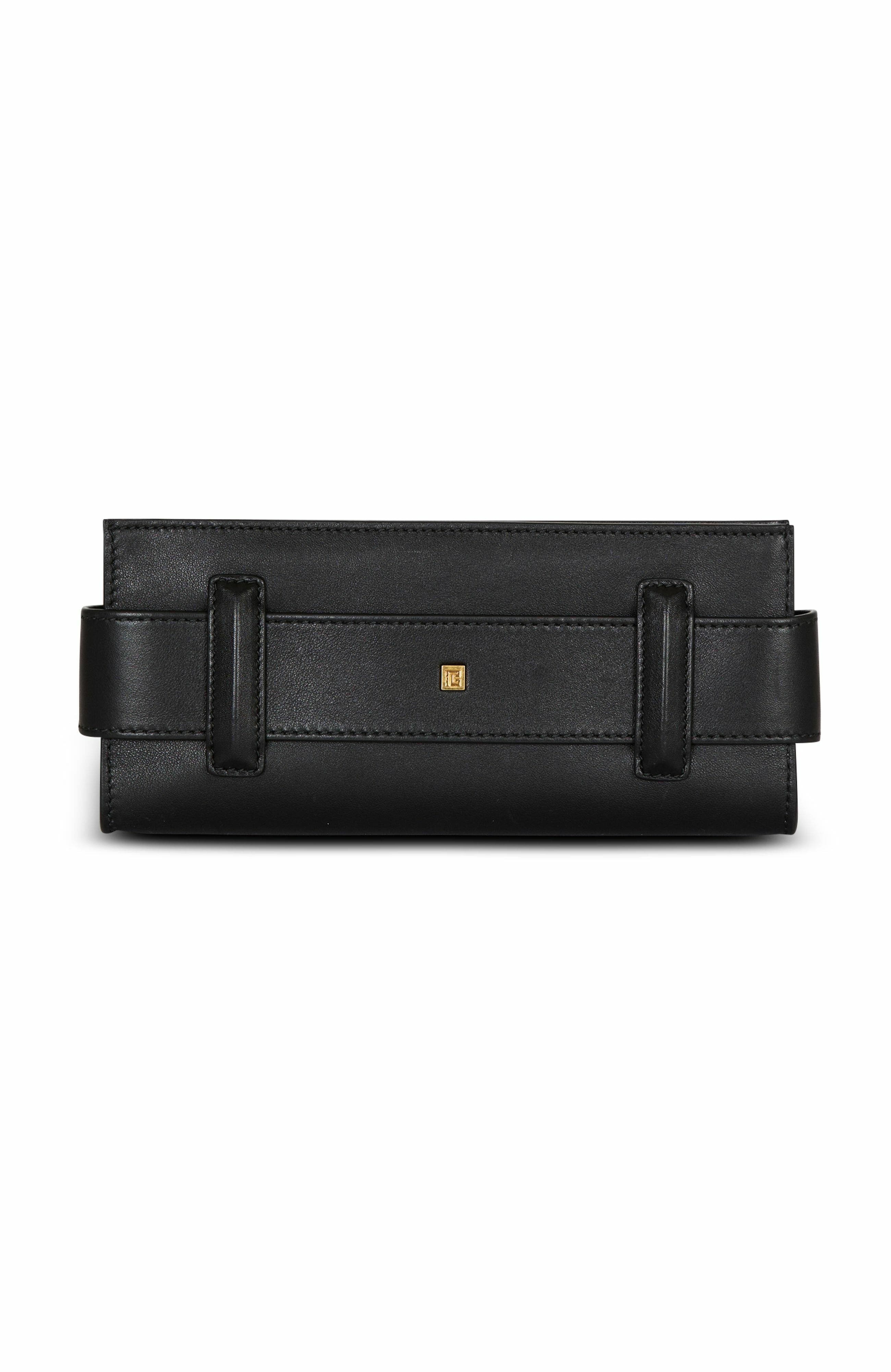 Balmain Anthem Calfskin Leather Clutch, Alternate, color, 