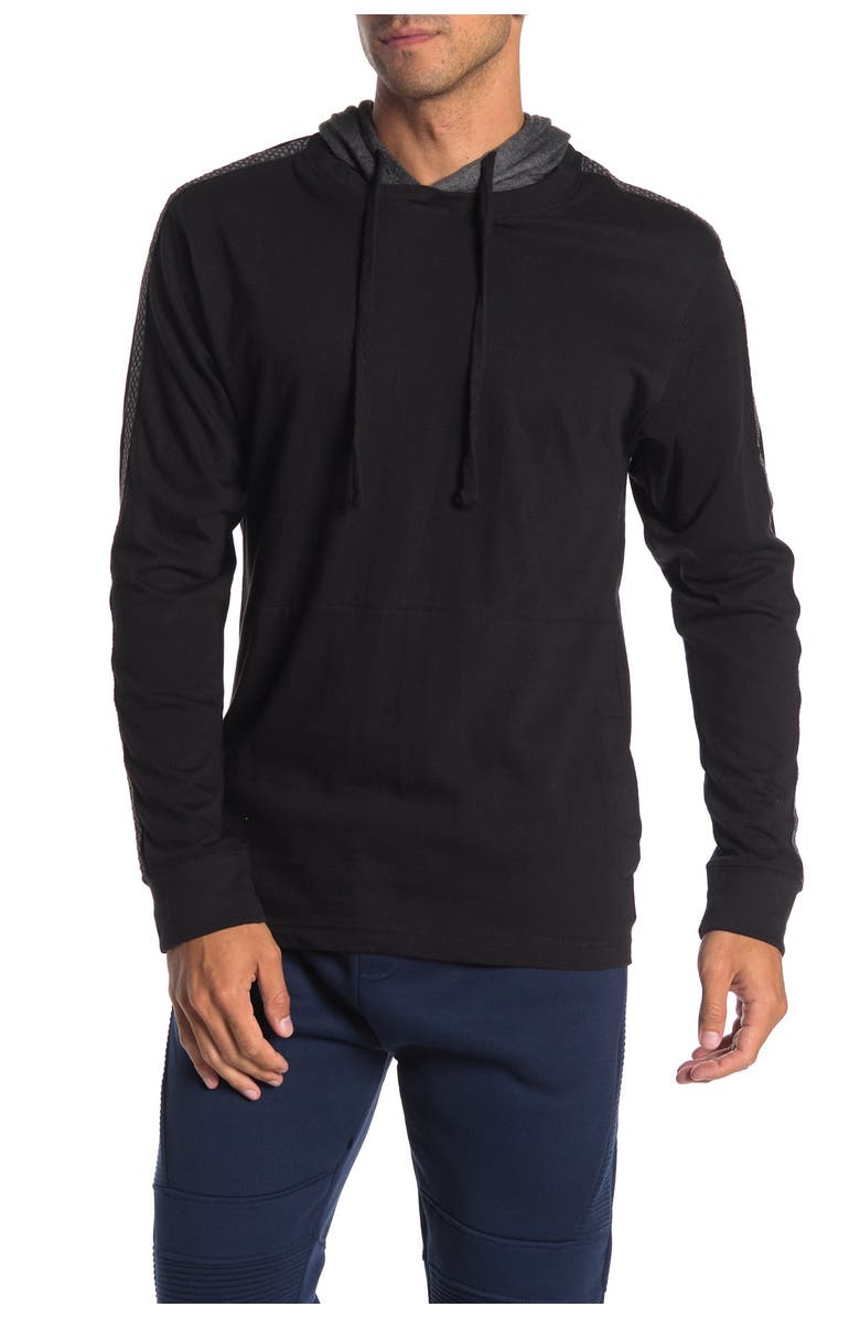 BURNSIDE Stripe Sleeve Pullover Hoodie, Main, color,