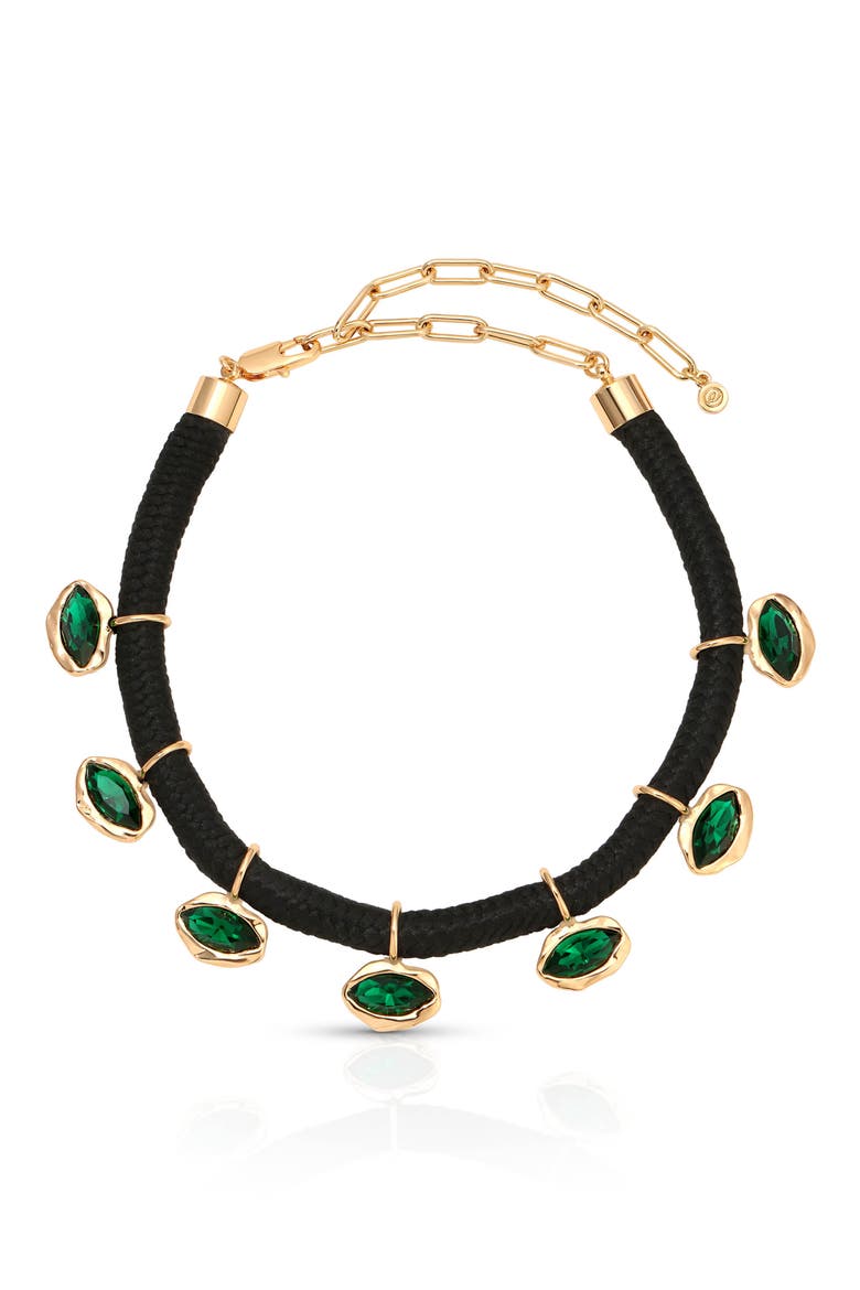 Midnight Luxe Crystal Choker Necklace, Main, color, GREEN