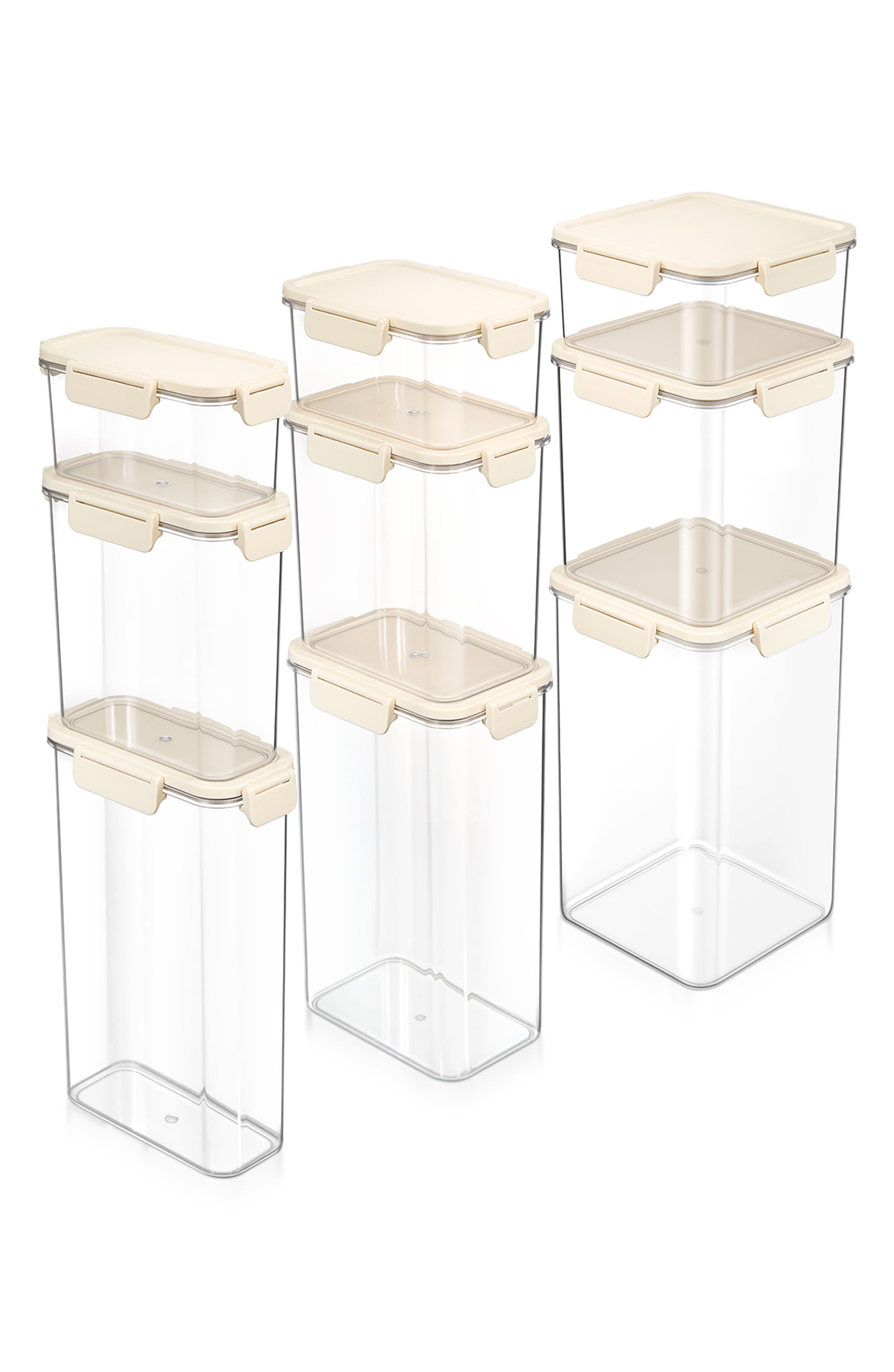 9-Pack Reusable Snap Lid Airtight Food Storage Container Set