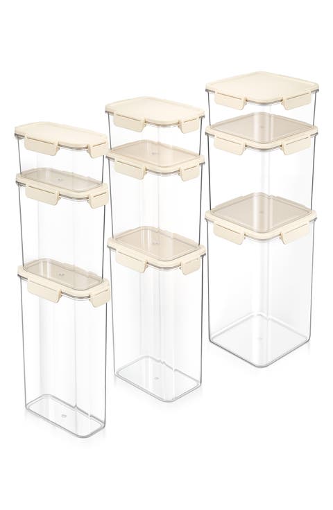 9-Pack Reusable Snap Lid Airtight Food Storage Container Set
