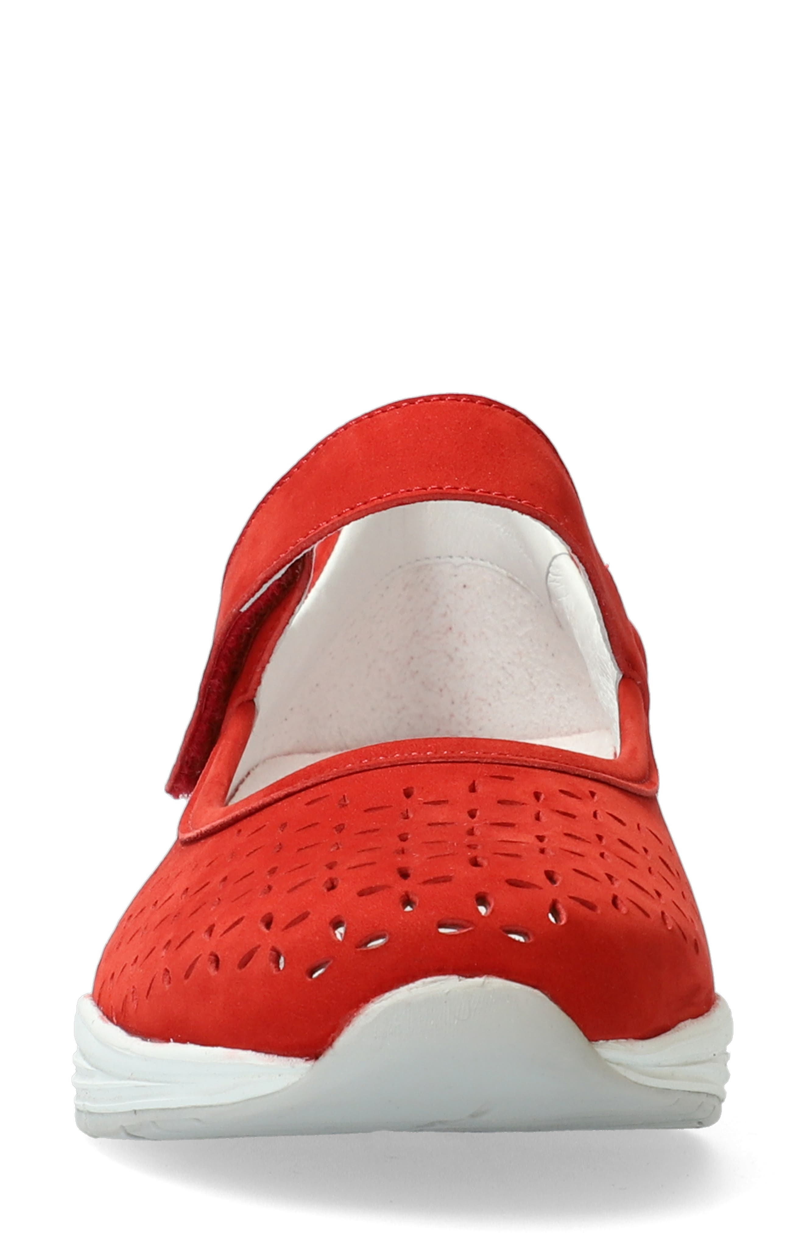 Yelina Perforated Mary Jane Sneaker, Alternate, color, SCARLET NUBUCK LEATHER