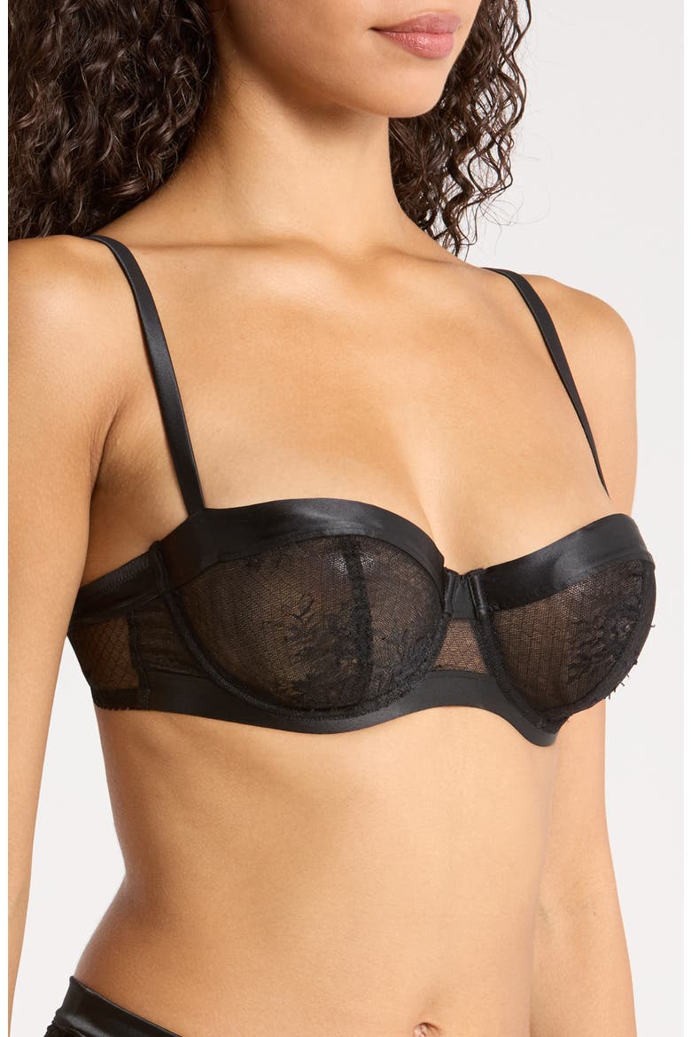 Louise Sheer Demi Bra, Alternate, color, BLACK