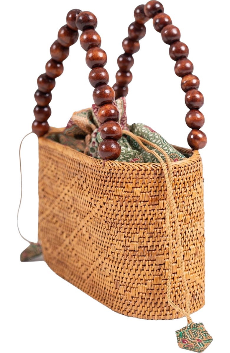 Jelavu Tatiana Handwoven Rattan Top Handle Bag, Alternate, color, Natural