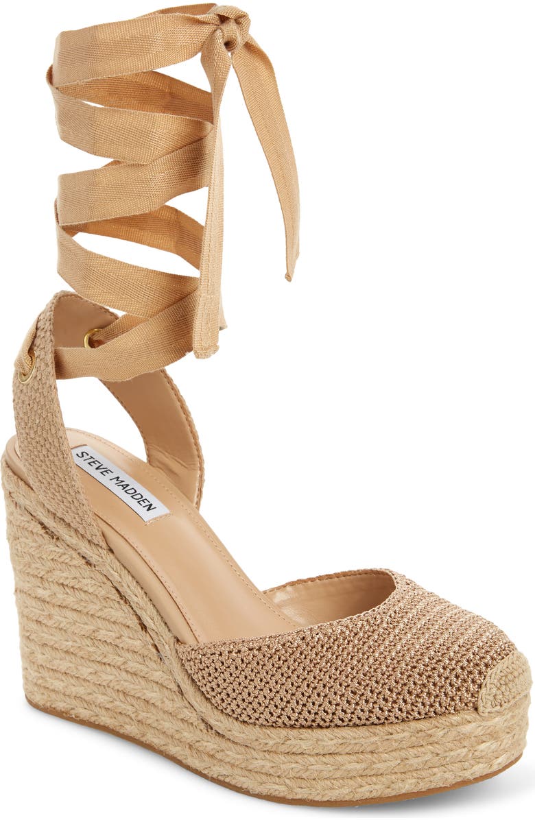 Steve Madden Locket Ankle Strap Espadrille Wedge Pump, Main, color,