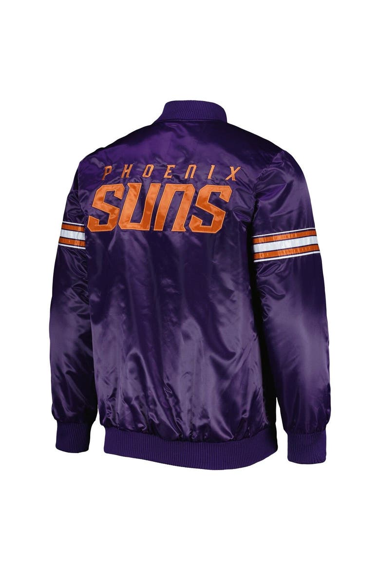Men's Starter Purple Phoenix Suns Pick & Roll Satin Full-Snap Varsity Jacket, Alternate, color, Purple