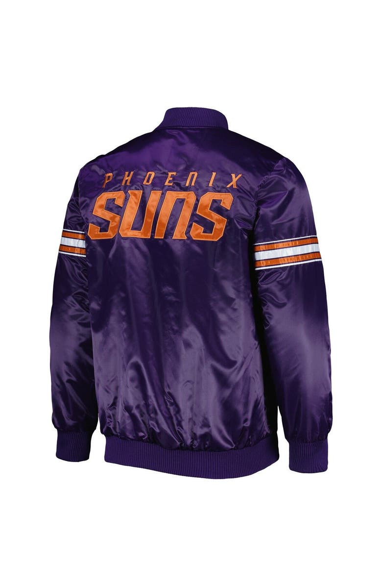 STARTER Men's Starter Purple Phoenix Suns Pick & Roll Satin Full-Snap Varsity Jacket, Alternate, color, Purple
