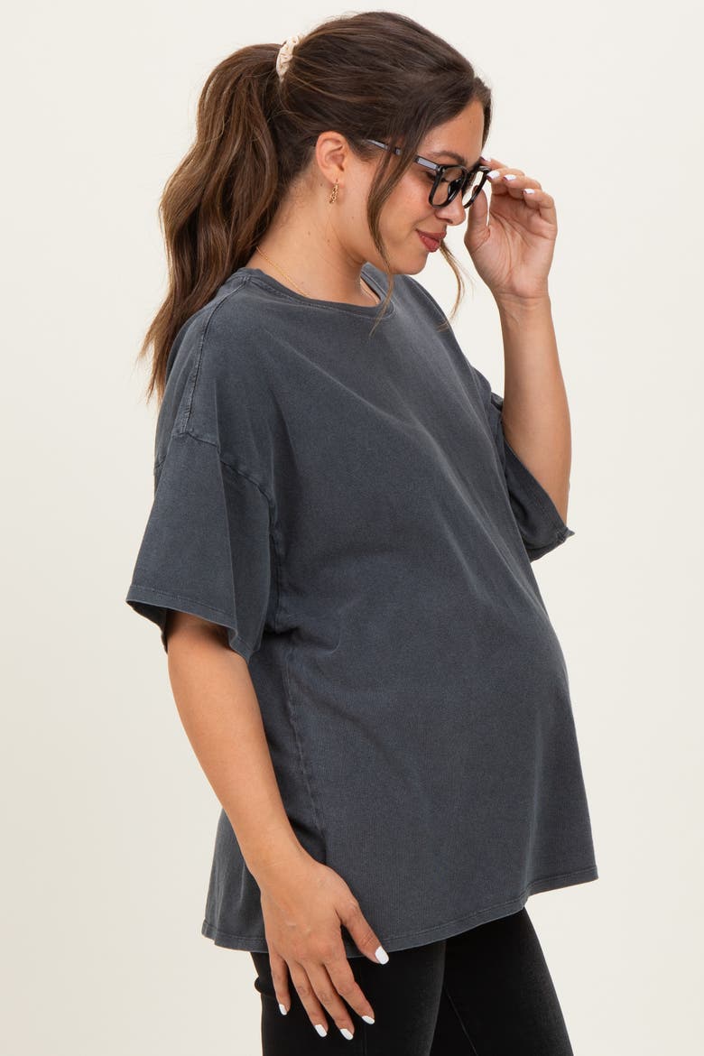 Oversized Mineral Wash T-Shirt, Alternate, color, Charcoal Grey