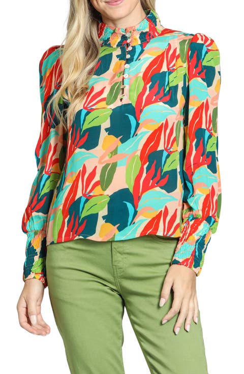 Print High Neck Shirt