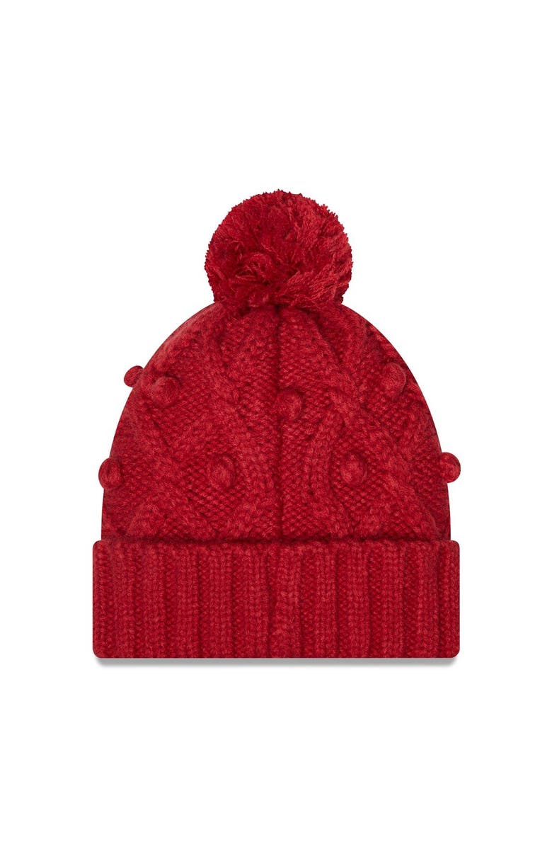 New Era Women's New Era Cardinal Arizona Cardinals Toasty Cuffed Knit Hat with Pom, Alternate, color, Cardinal
