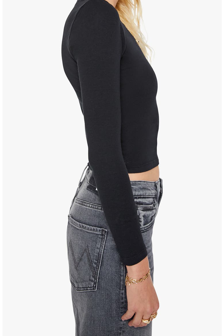 The LS Itty Bitty Crop T-Shirt, Alternate, color, BLACK
