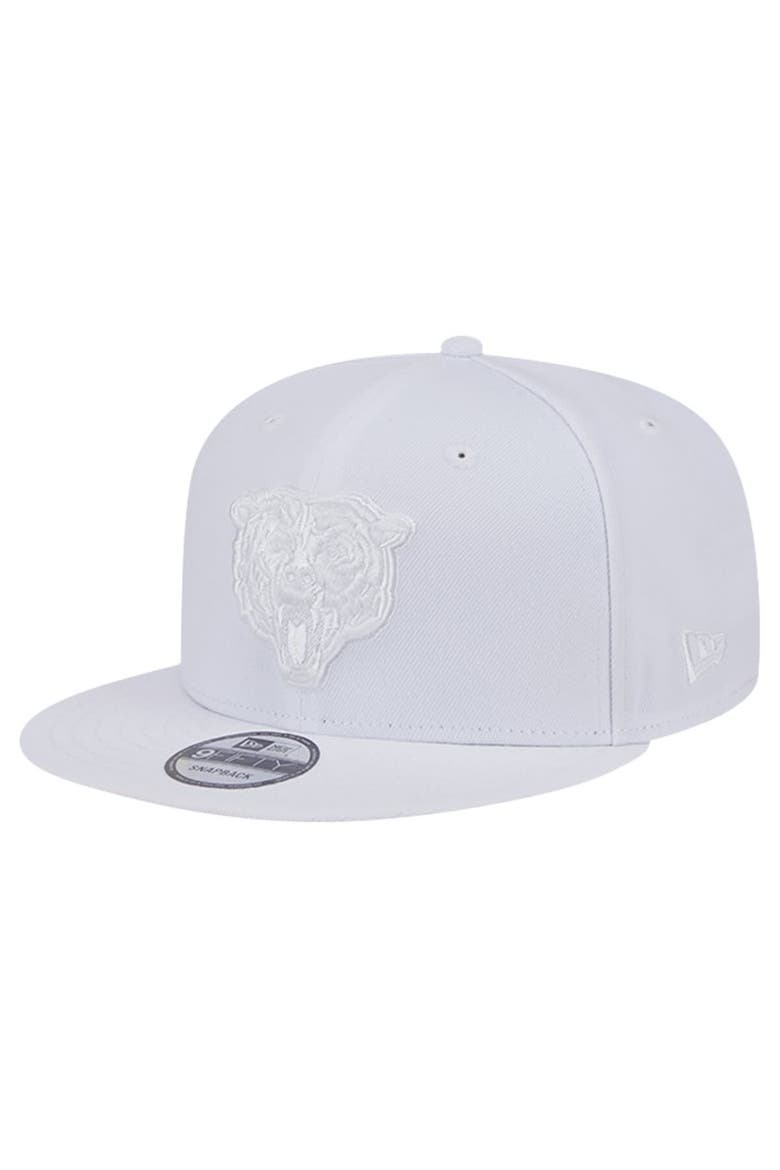 Men's New Era Chicago Bears Main White on White 9FIFTY Snapback Hat, Main, color, White
