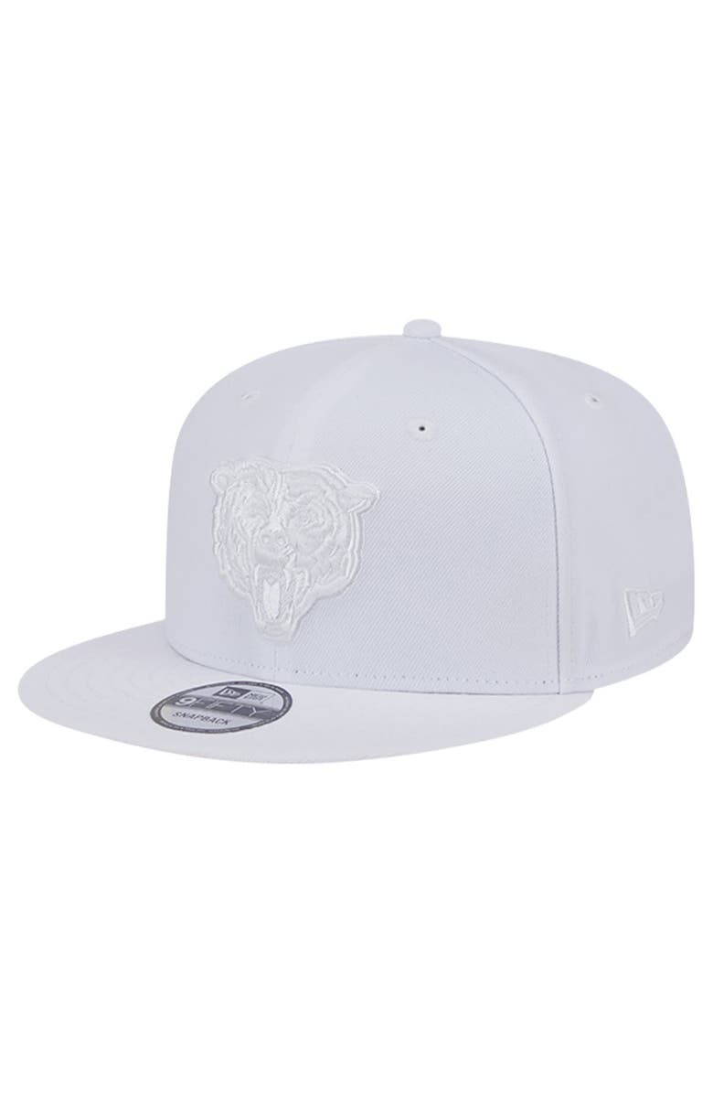 New Era Men's New Era Chicago Bears Main White on White 9FIFTY Snapback Hat, Main, color, 