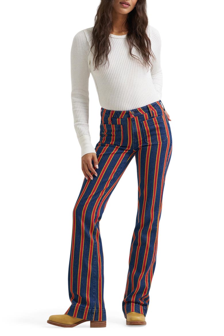 Rainbow High Waist Flare Jeans, Alternate, color, OFF TO THE RACES