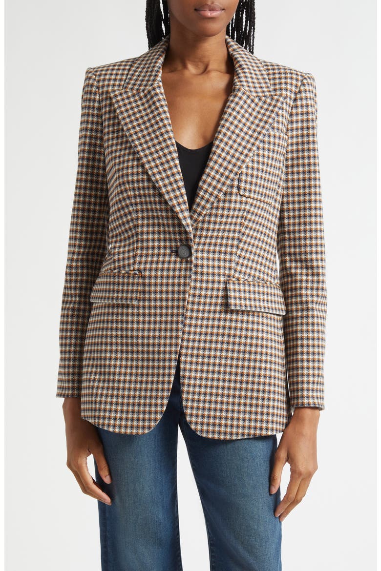 Livvy Check Dickey Jacket, Main, color, NAVY MULTI