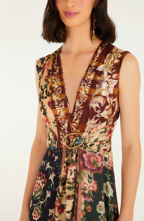 Farm Rio Mixed Winter Garden Lenzing Ecovero Viscose Sleeveless Maxi Dress In Multi