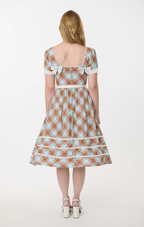 Unique Vintage Boatneck Ricrac Swing Dress