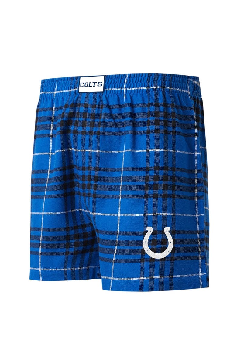 CONCEPTS SPORT Men's Concepts Sport Royal/Black Indianapolis Colts Concord Flannel Boxers, Alternate, color,