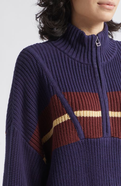 Staud Cropped Hampton Sweater In Blue