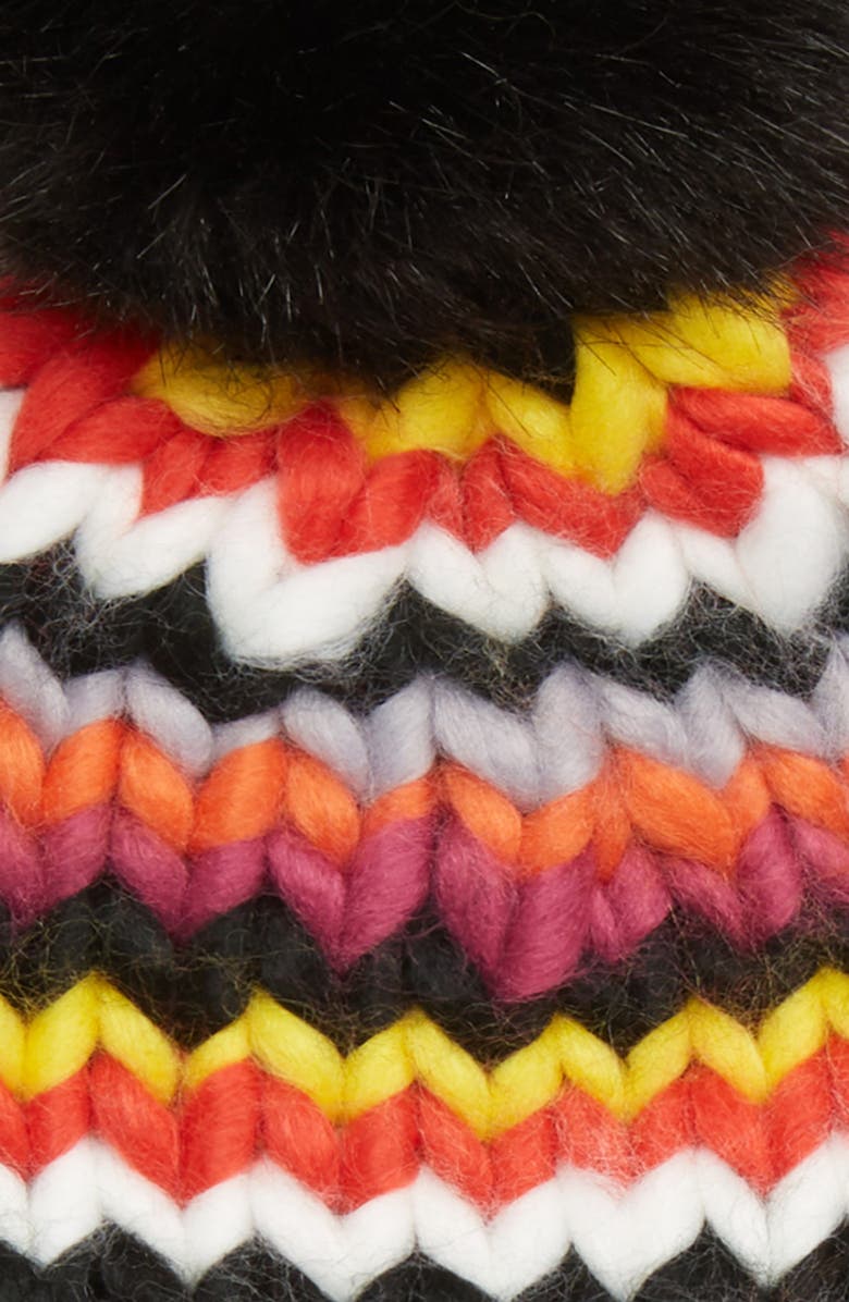 Trouvé Chunky Stitch Beanie with Faux Fur Pom & Fingerless Gloves Gift Set, Alternate, color,