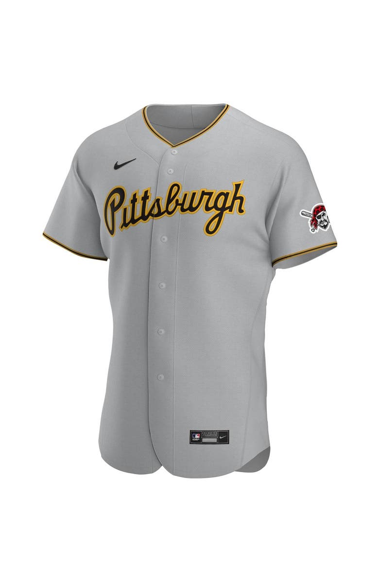 Nike Men's Nike Gray Pittsburgh Pirates Road Authentic Team Jersey, Alternate, color,