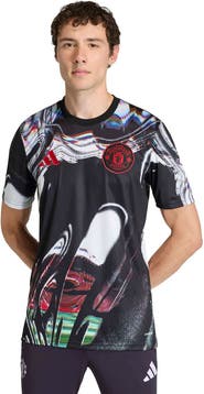 adidas Men's adidas  Black Manchester United 2025/26 Pre-Match Training Jersey