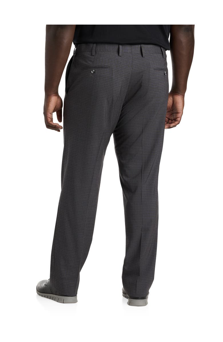 Oak Hill by DXL Waist-Relaxer Mini Plaid Dress Pants, Alternate, color, Grey