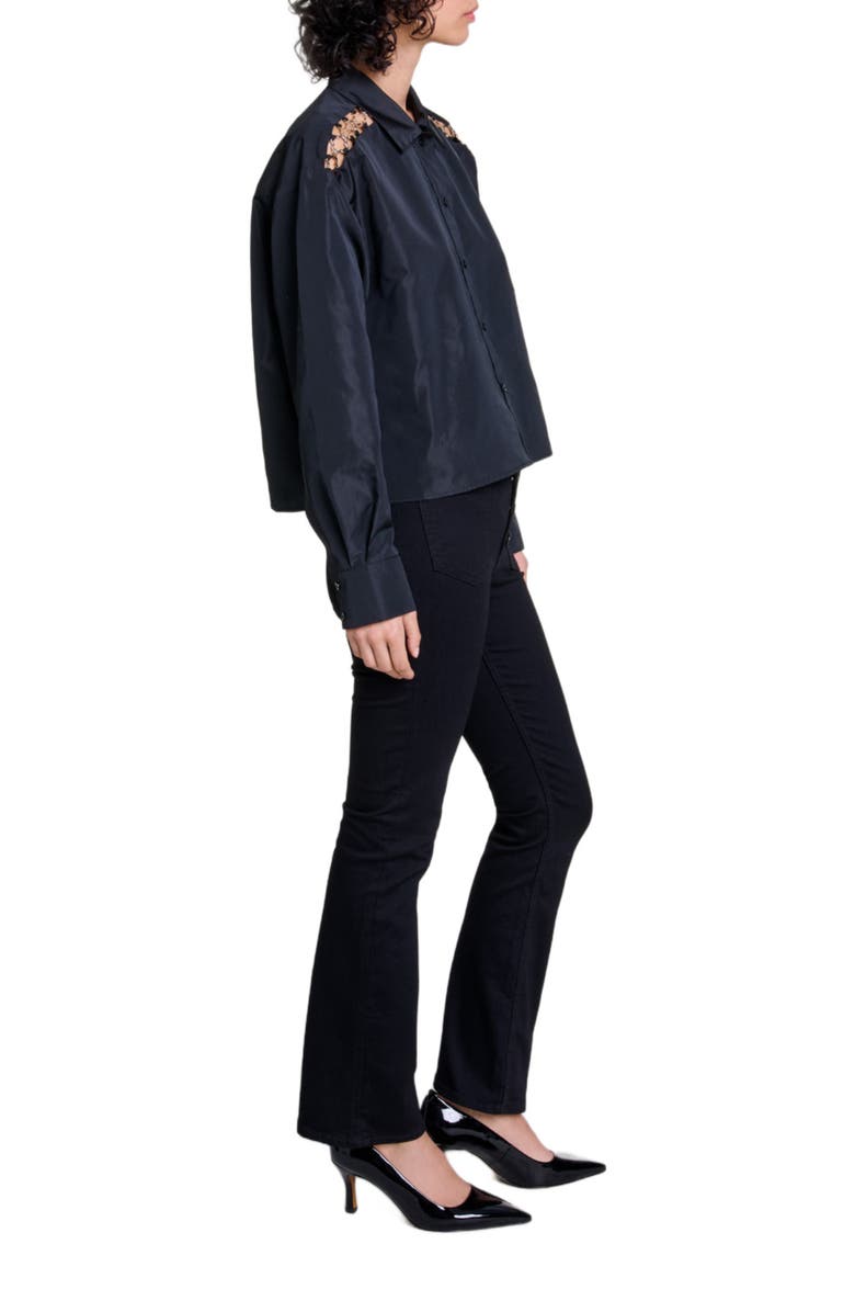 maje Openwork shirt, Alternate, color, 