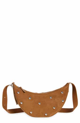 Madewell Studded Crescent Suede Sling Bag