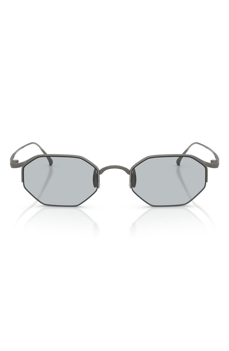 AX Armani Exchange 49mm Rectangular Sunglasses, Main, color, Matte Gunmetal / Light Grey