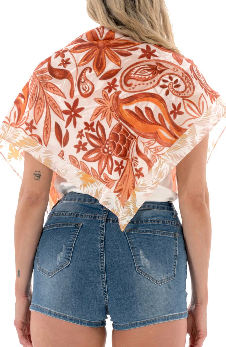 Nicole Miller Paisley Square Scarf, Alternate, color, Natural