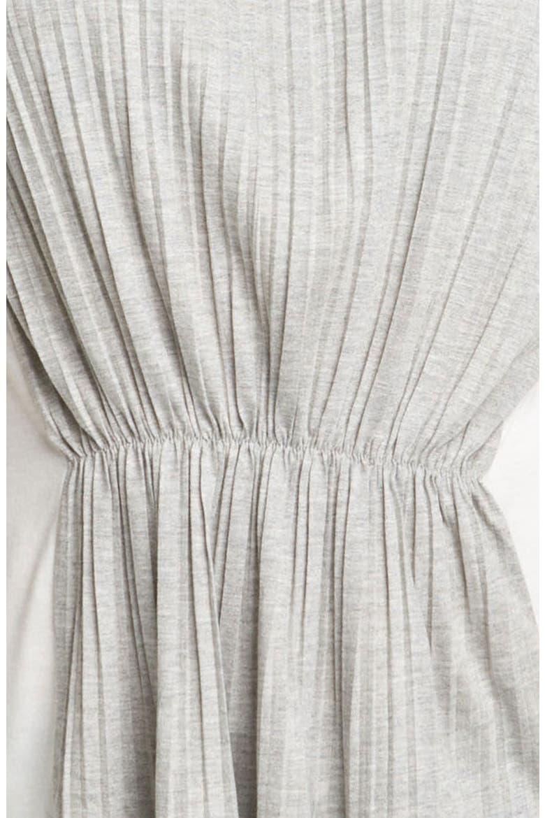 Gathered Colorblock Top, Alternate, color, HEATHER GREY/ IVORY