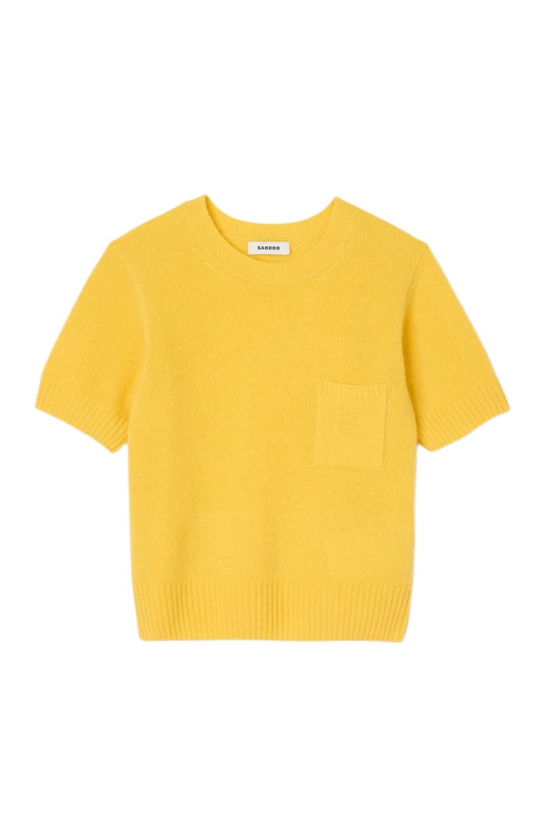 SANDRO Short-sleeve sweater, Alternate, color, Gold Yellow