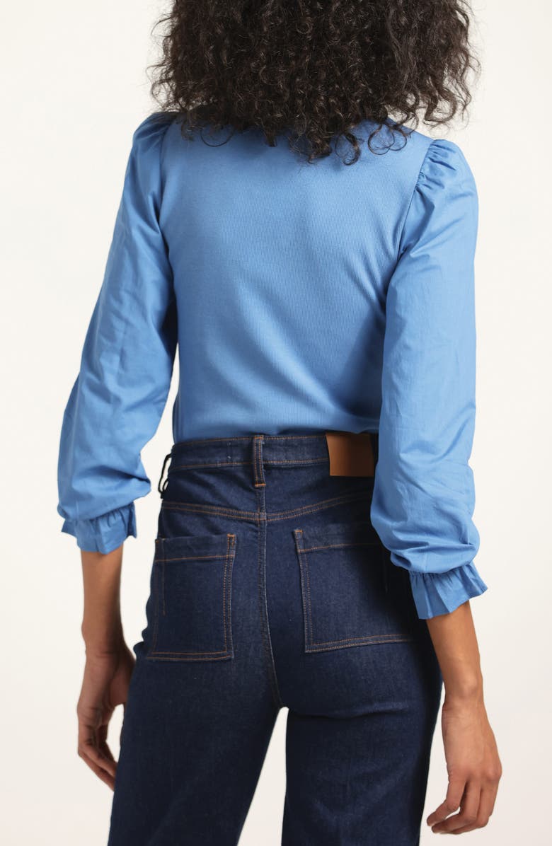 Derek Lam 10 Crosby Aishah Scoop Neck Long Sleeve Top, Alternate, color, Winter Sky