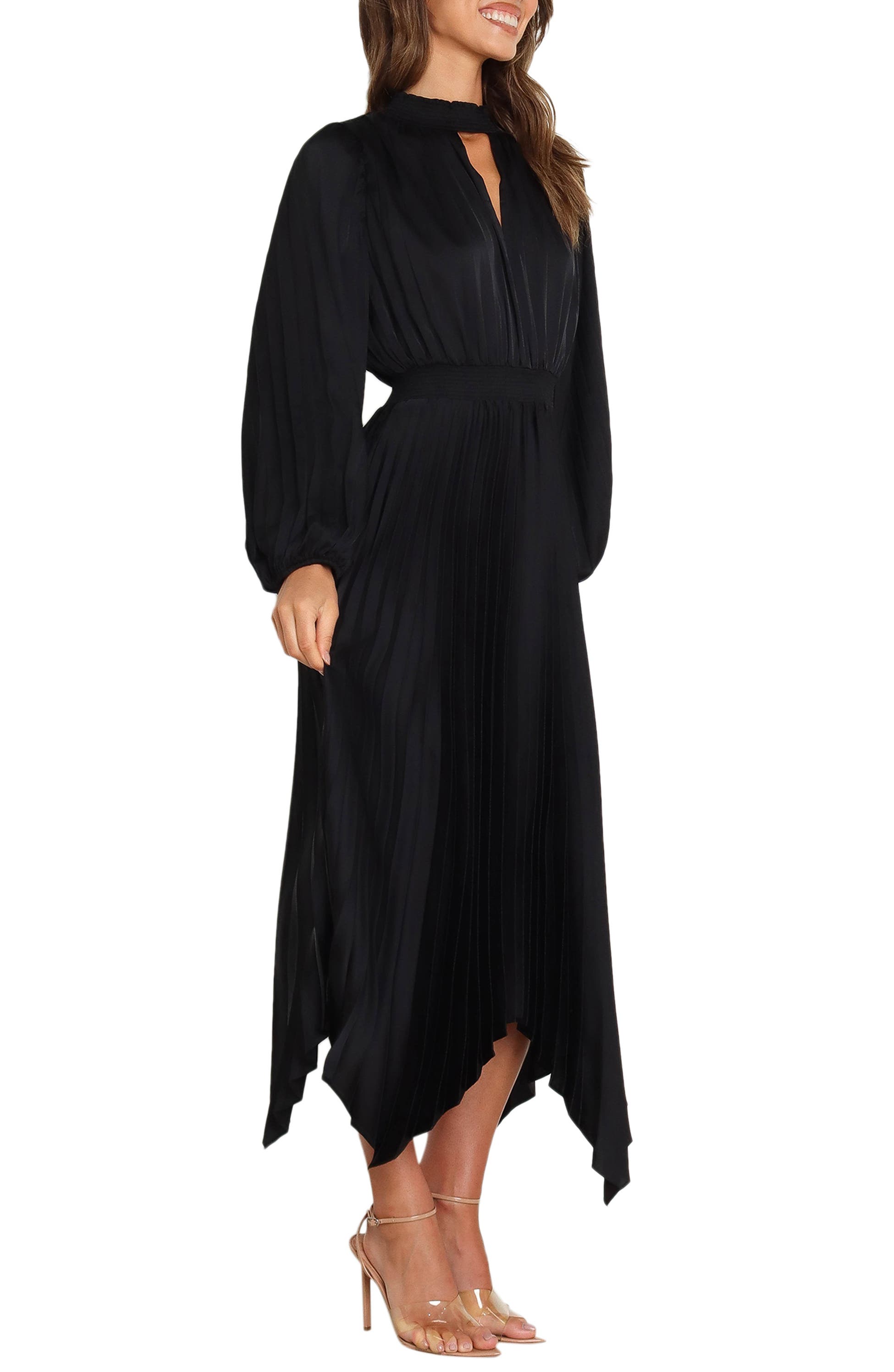 Eloise Pleated Balloon Sleeve Midi Dress