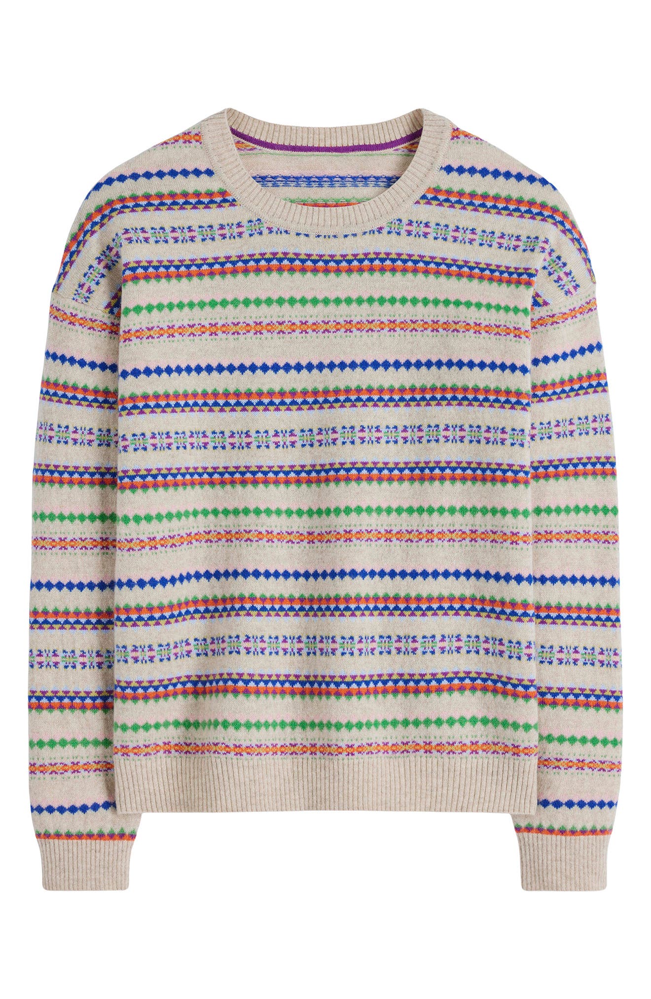 Boden Lydia Fair Isle Cashmere Sweater In Multi